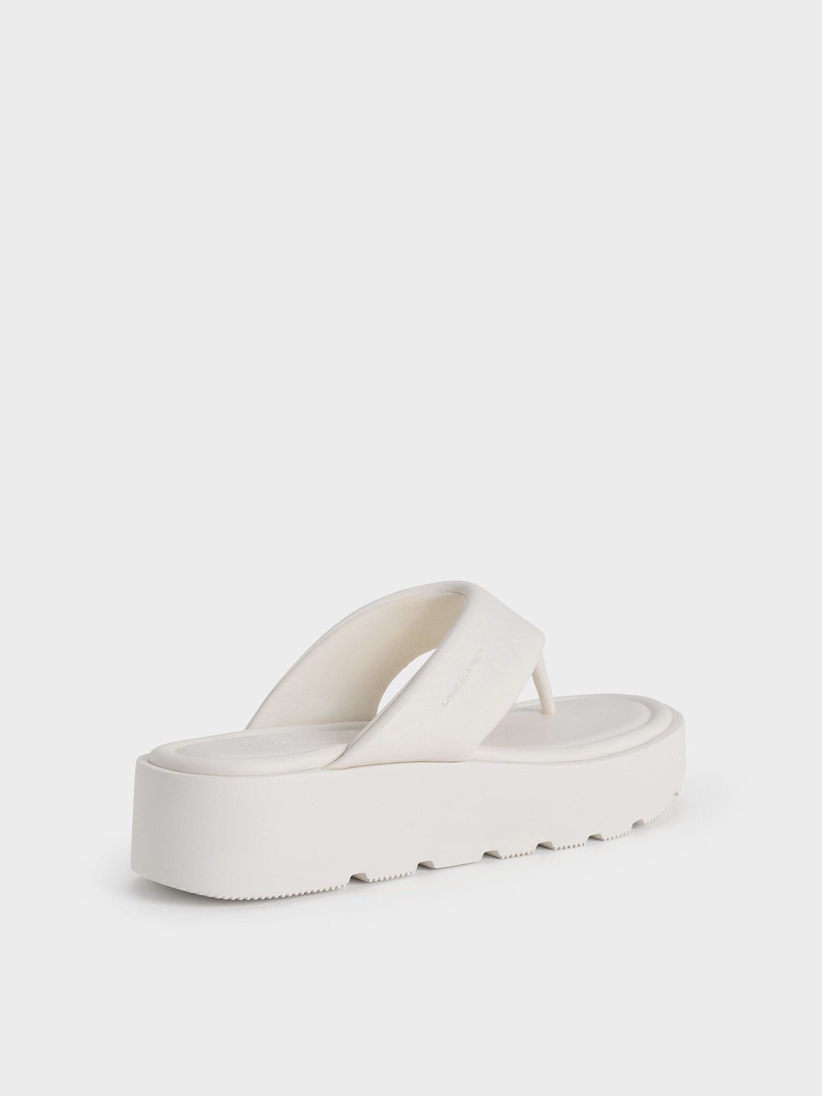 CHARLES & KEITH Customer Favorite | V-Strap Flatform Thong Sandals - White