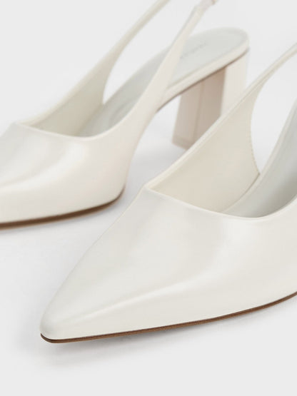 CHARLES & KEITH Hot Sale | Teagan Pointed Slingback Pumps - White