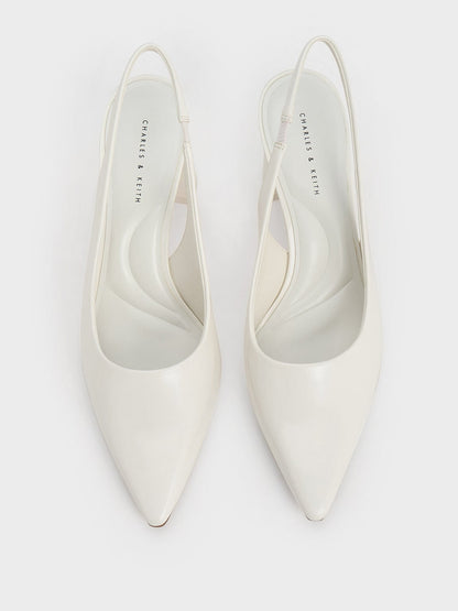 CHARLES & KEITH Hot Sale | Teagan Pointed Slingback Pumps - White