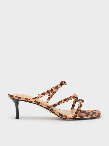 CHARLES & KEITH Essential | Jessy Leopard-Print Bow Heeled Sandals - Multi
