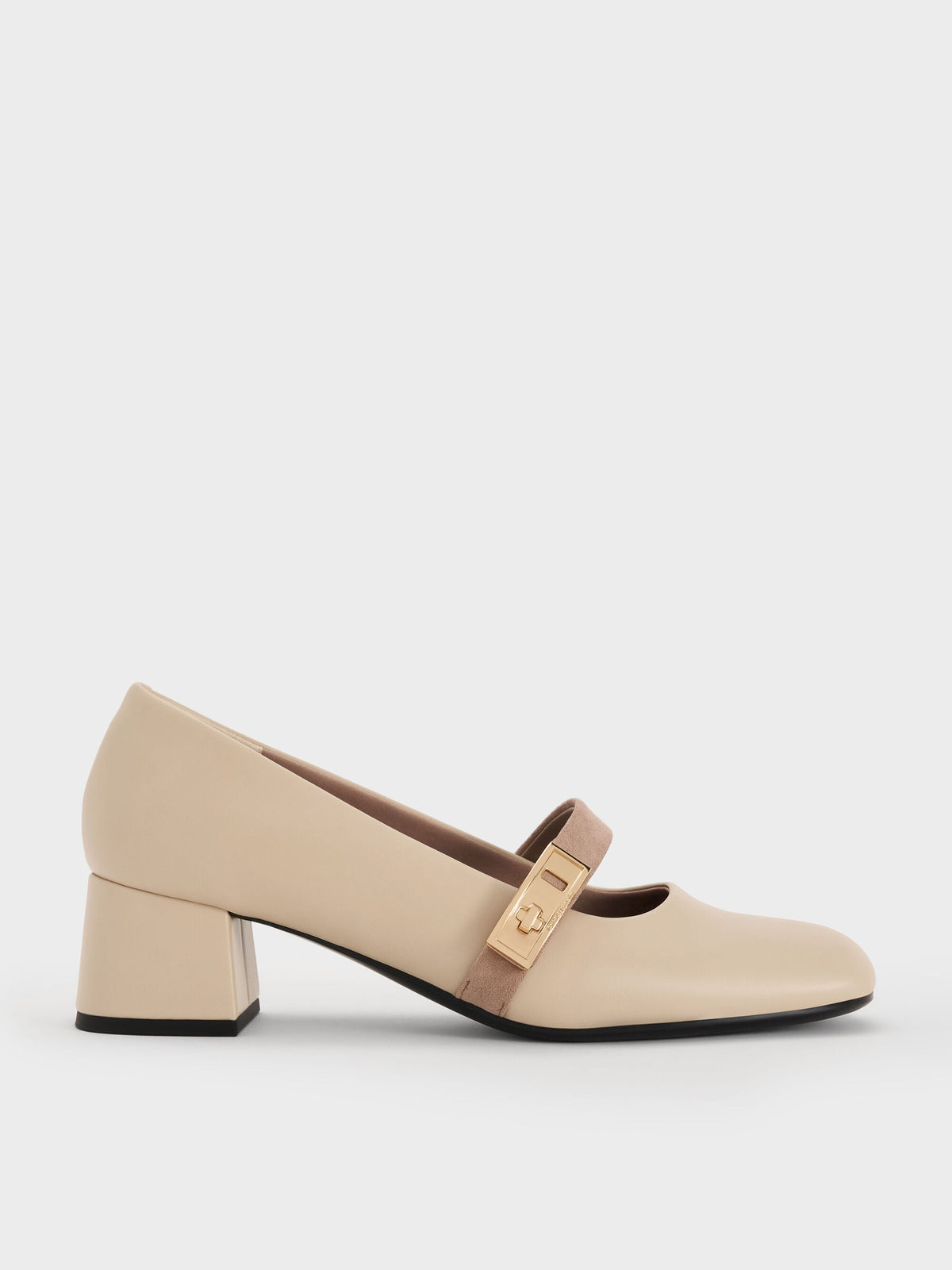 CHARLES & KEITH Signature | Lando Two-Tone Mary Jane Pumps - Chalk