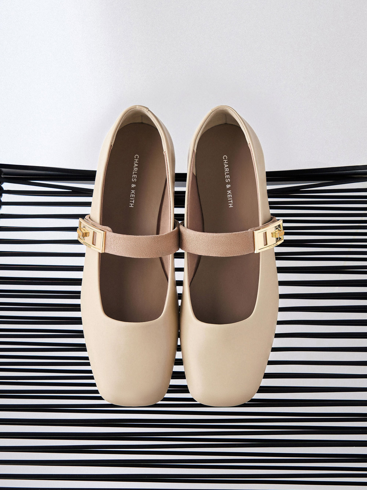 CHARLES & KEITH Signature | Lando Two-Tone Mary Jane Pumps - Chalk