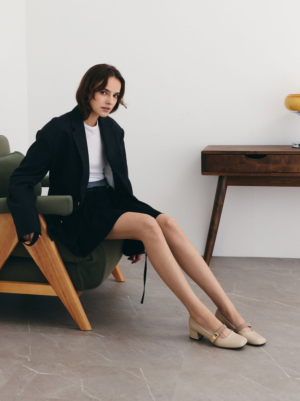 CHARLES & KEITH Signature | Lando Two-Tone Mary Jane Pumps - Chalk