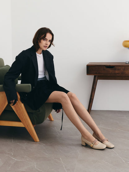 CHARLES & KEITH Signature | Lando Two-Tone Mary Jane Pumps - Chalk