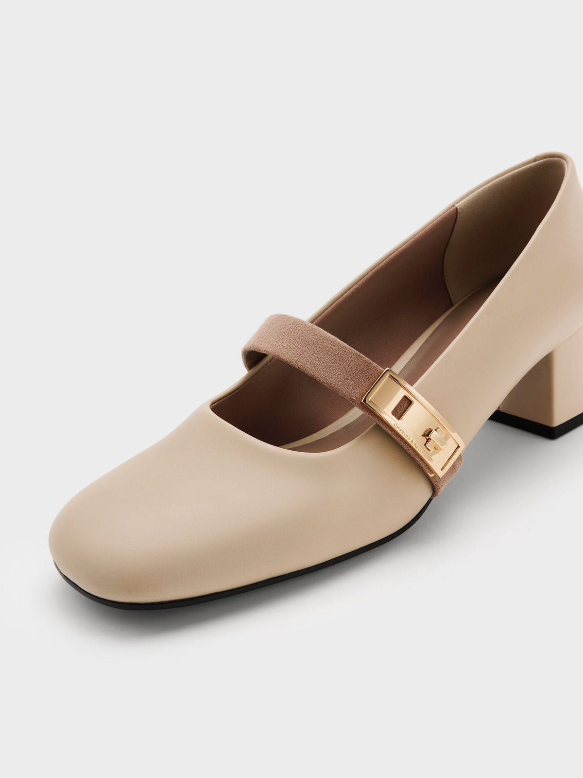 CHARLES & KEITH Signature | Lando Two-Tone Mary Jane Pumps - Chalk