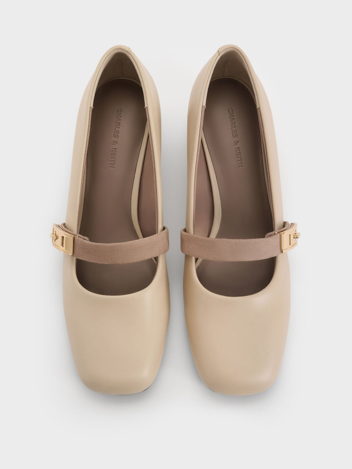 CHARLES & KEITH Signature | Lando Two-Tone Mary Jane Pumps - Chalk