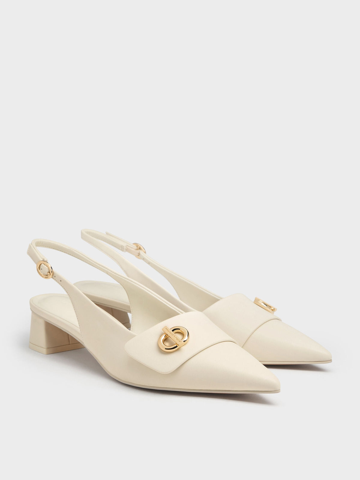 CHARLES & KEITH Sale | Marley Slingback Pumps - Chalk