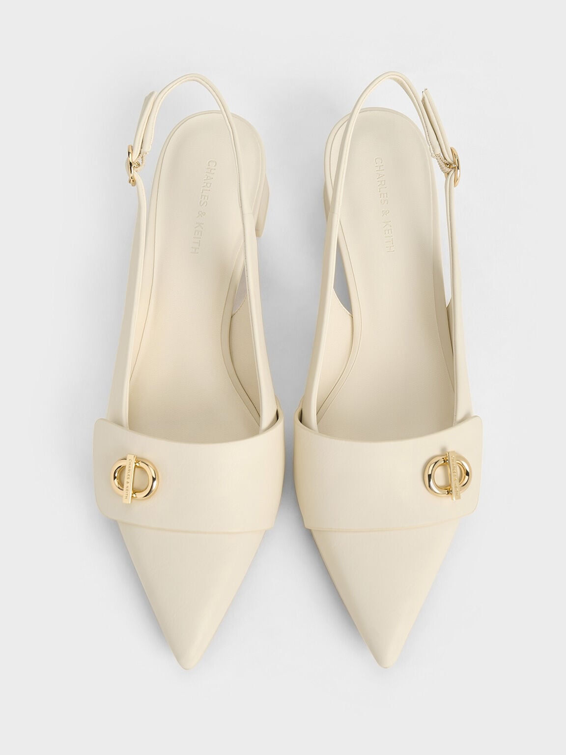 CHARLES & KEITH Sale | Marley Slingback Pumps - Chalk