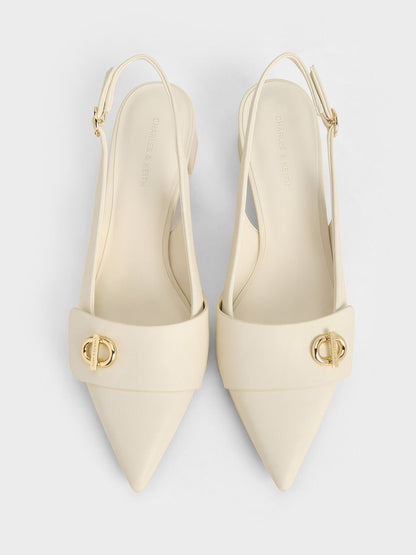 CHARLES & KEITH Sale | Marley Slingback Pumps - Chalk