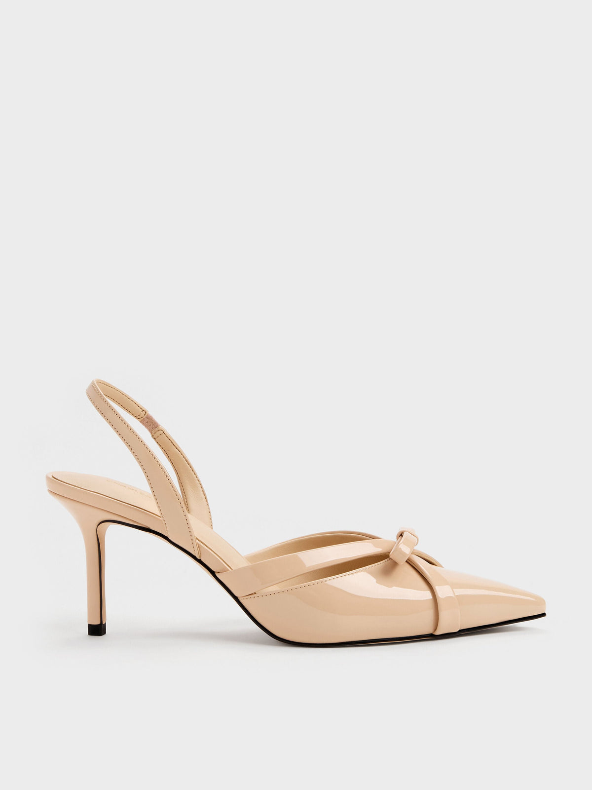 CHARLES & KEITH Featured | Kaleen Patent Slingback Stilettos - Nude