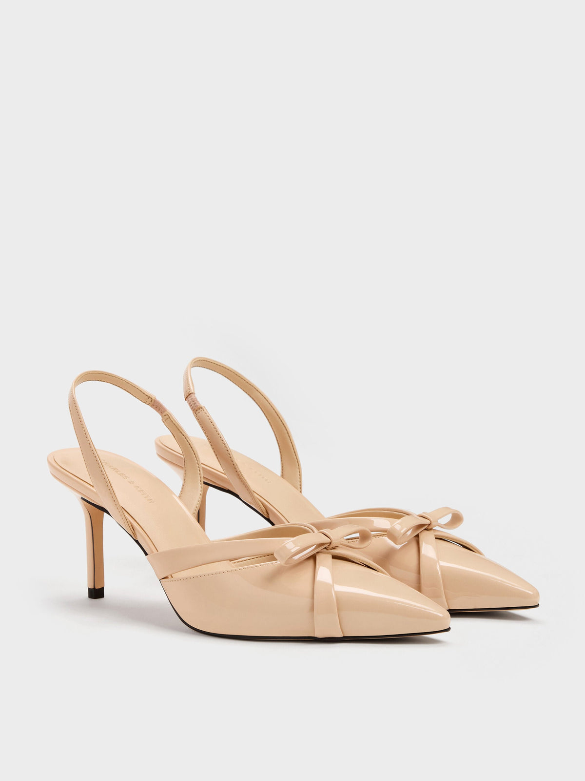 CHARLES & KEITH Featured | Kaleen Patent Slingback Stilettos - Nude