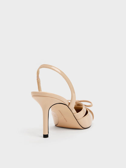 CHARLES & KEITH Featured | Kaleen Patent Slingback Stilettos - Nude