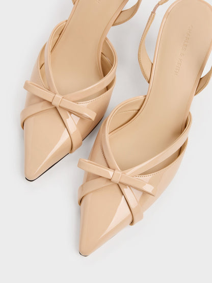CHARLES & KEITH Featured | Kaleen Patent Slingback Stilettos - Nude