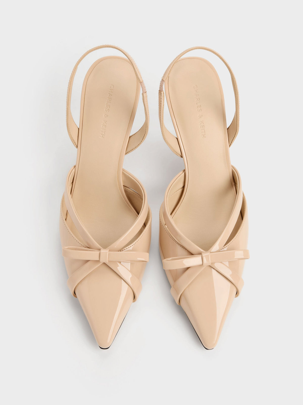 CHARLES & KEITH Featured | Kaleen Patent Slingback Stilettos - Nude