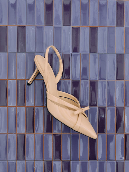 CHARLES & KEITH Featured | Kaleen Patent Slingback Stilettos - Nude