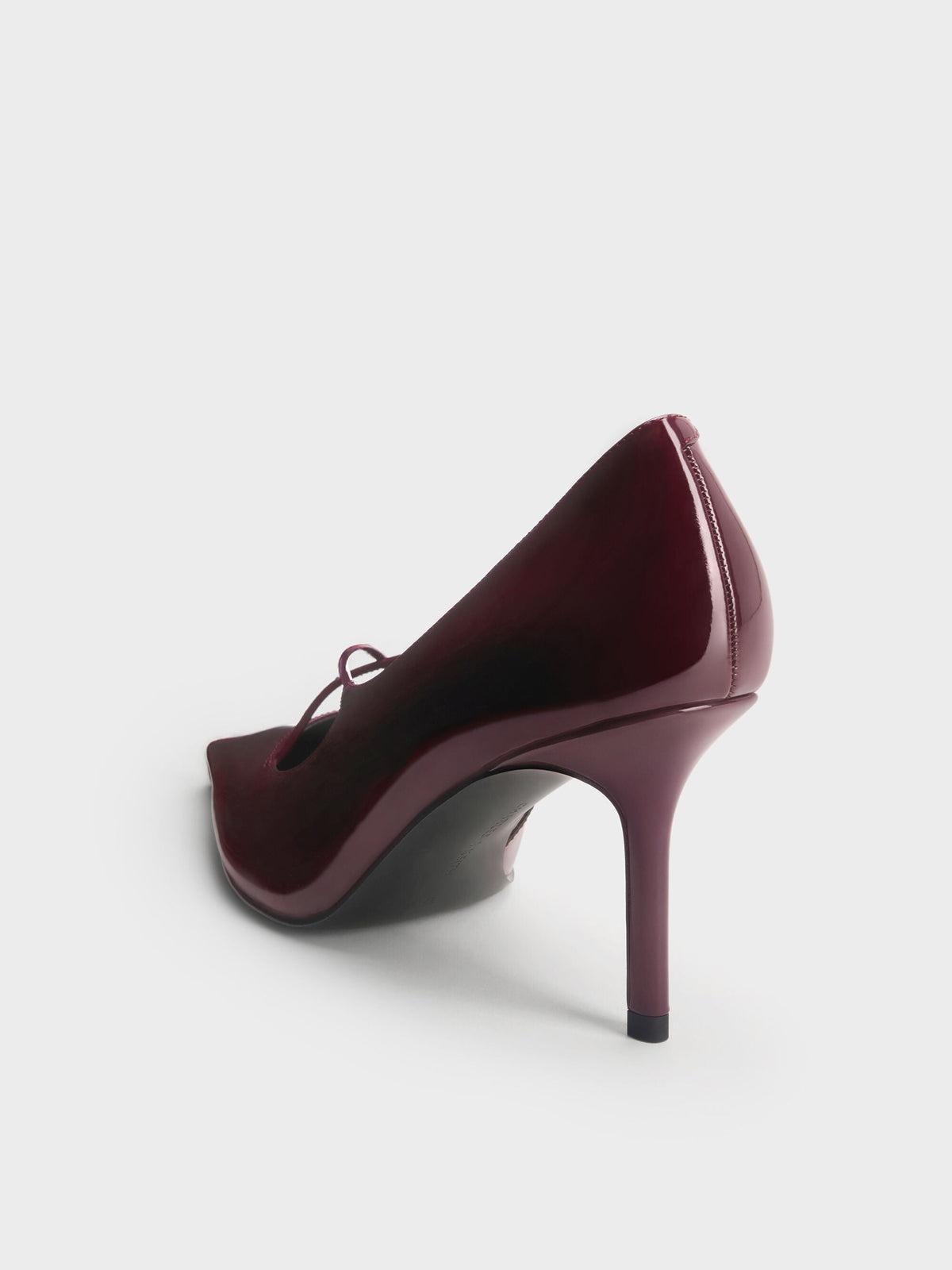 CHARLES & KEITH Recommended | Patent Crossover Pointed Pumps - Burgundy