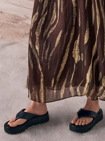CHARLES & KEITH Top Pick | V-Strap Flatform Thong Sandals - Black