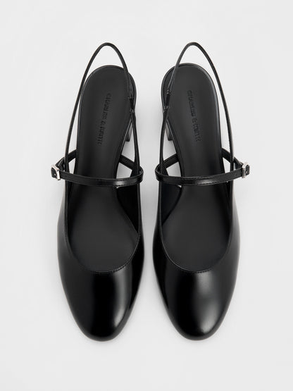 CHARLES & KEITH Discount | Slingback Mary Jane Pumps - Black