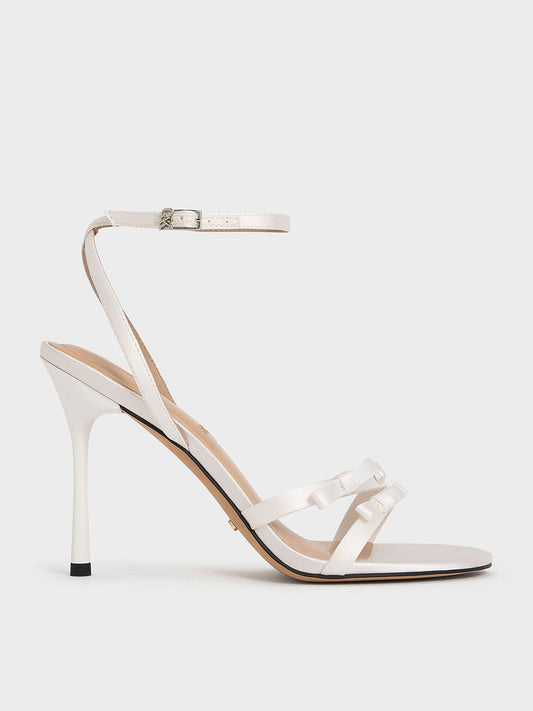 CHARLES & KEITH Popular | Jessy Bow Stiletto Sandals - White