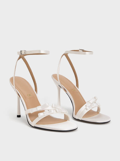 CHARLES & KEITH Popular | Jessy Bow Stiletto Sandals - White