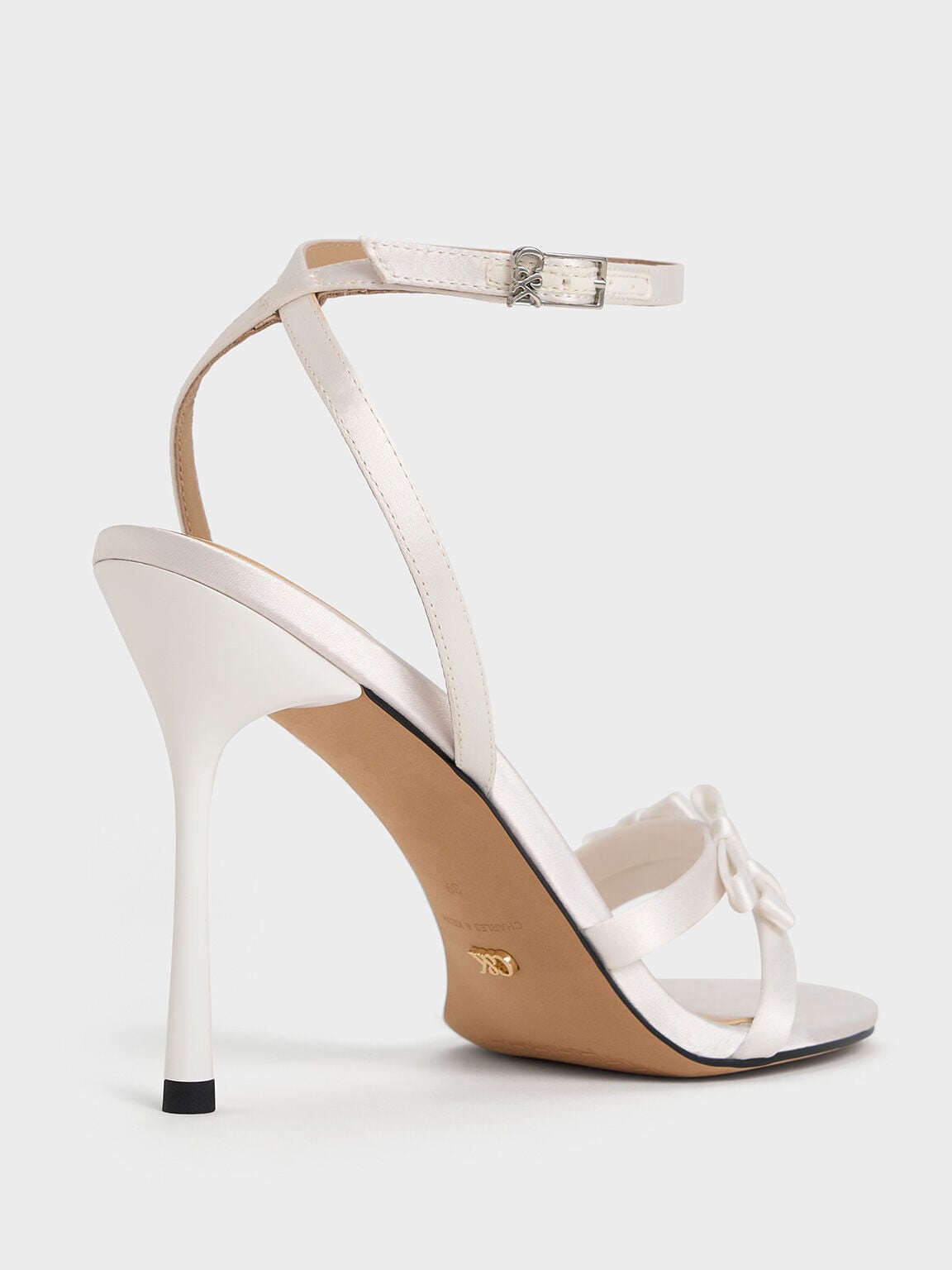 CHARLES & KEITH Popular | Jessy Bow Stiletto Sandals - White