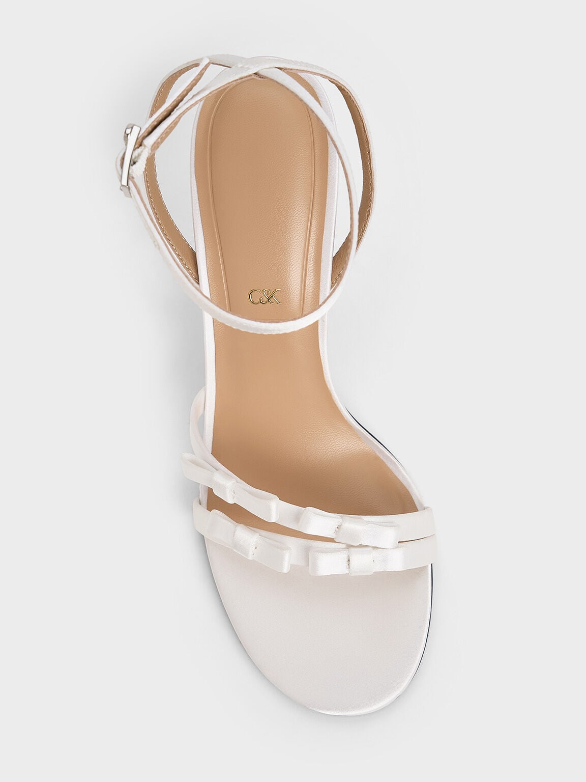 CHARLES & KEITH Popular | Jessy Bow Stiletto Sandals - White