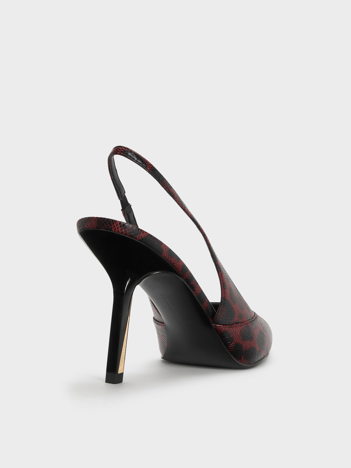 CHARLES & KEITH Hot Sale | Taylen Leopard-Print Slingback Pumps - Animal Print Burgundy