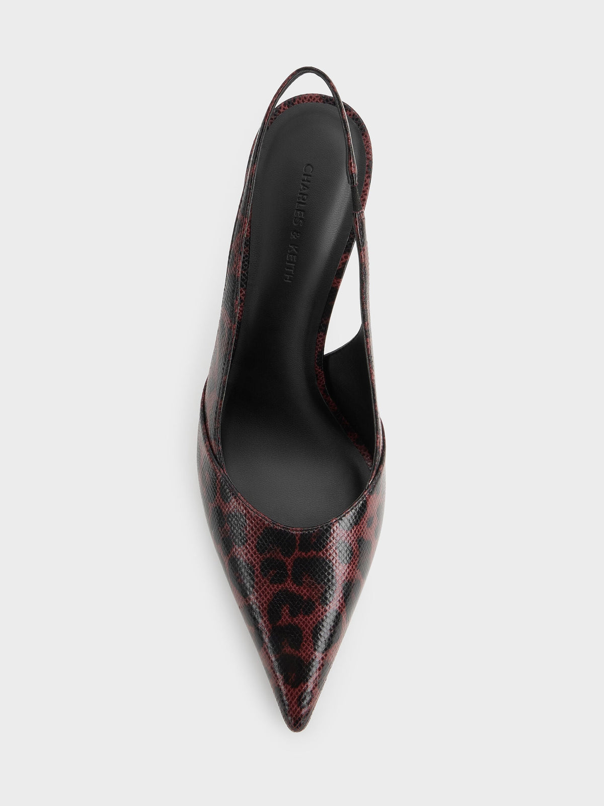 CHARLES & KEITH Hot Sale | Taylen Leopard-Print Slingback Pumps - Animal Print Burgundy