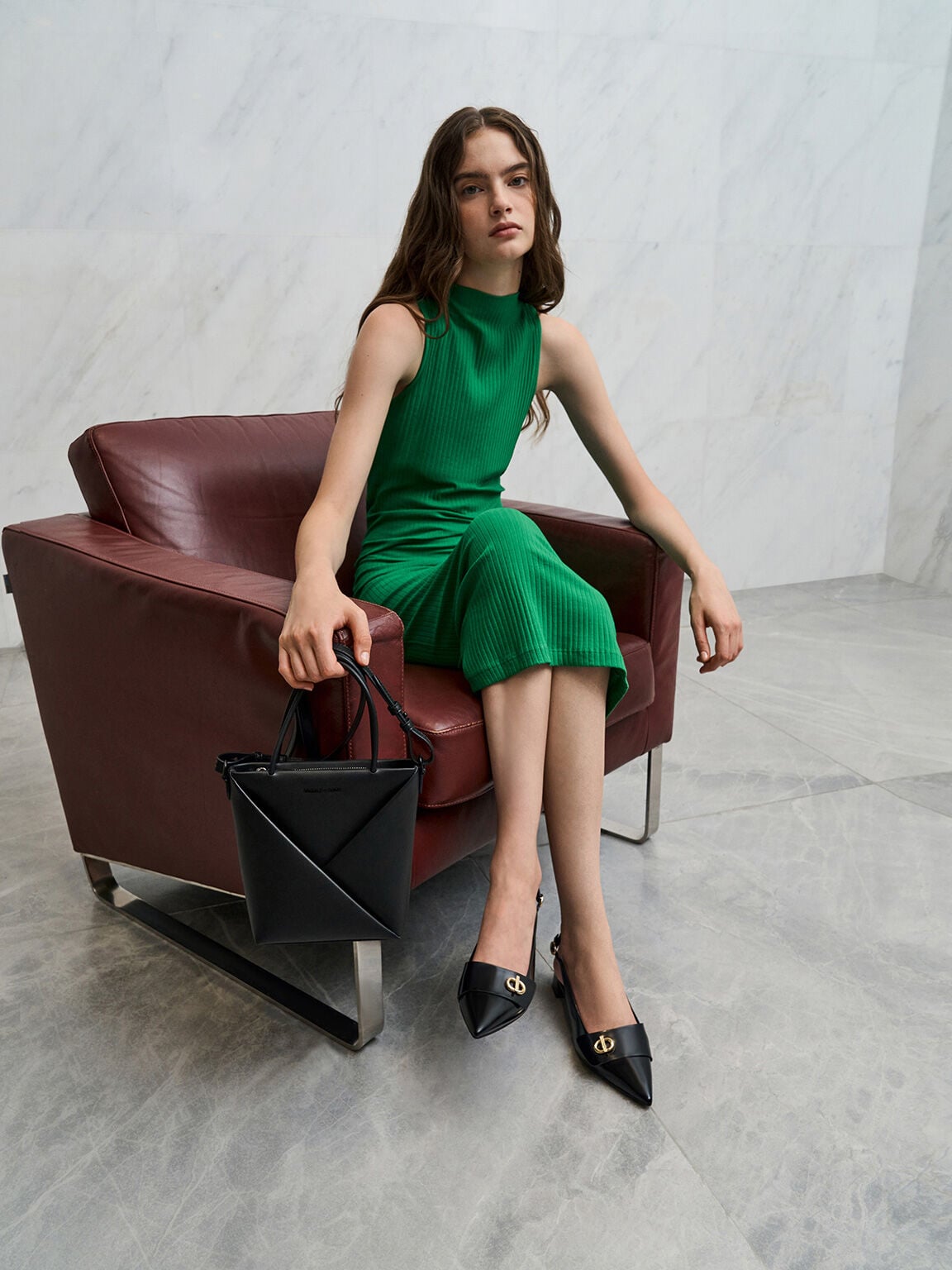 CHARLES & KEITH Best Seller | Marley Slingback Pumps - Black Box