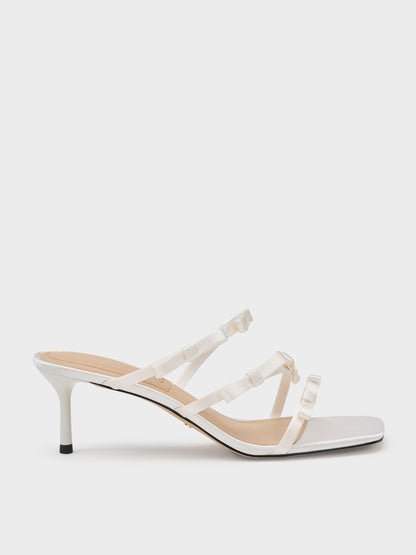 CHARLES & KEITH Best Seller | Jessy Bow Heeled Sandals - White