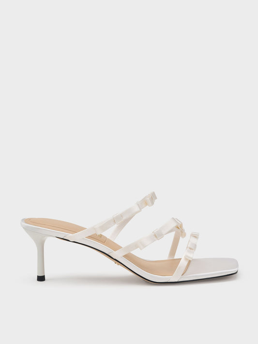 CHARLES & KEITH Best Seller | Jessy Bow Heeled Sandals - White