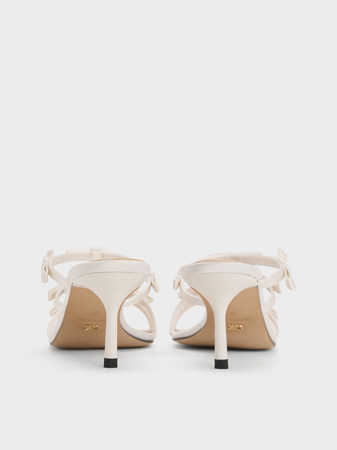 CHARLES & KEITH Best Seller | Jessy Bow Heeled Sandals - White