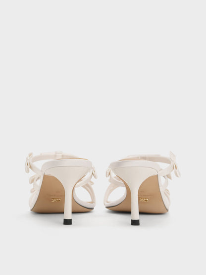 CHARLES & KEITH Best Seller | Jessy Bow Heeled Sandals - White