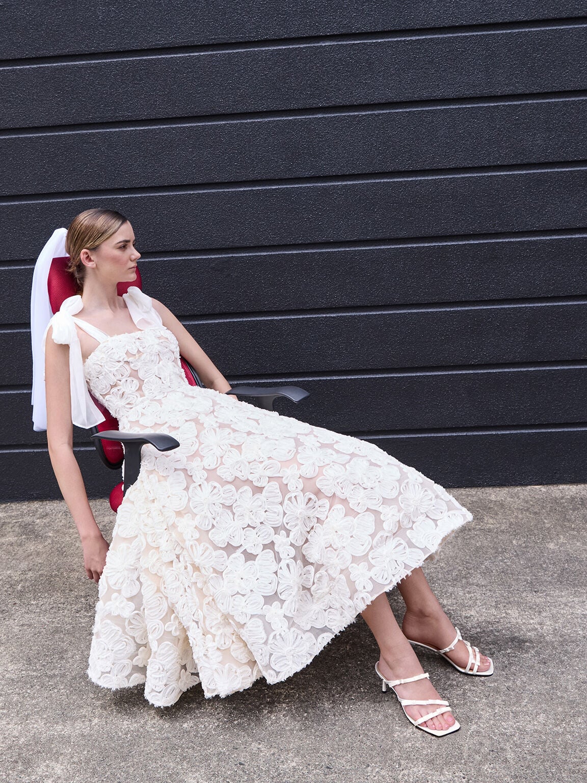 CHARLES & KEITH Best Seller | Jessy Bow Heeled Sandals - White