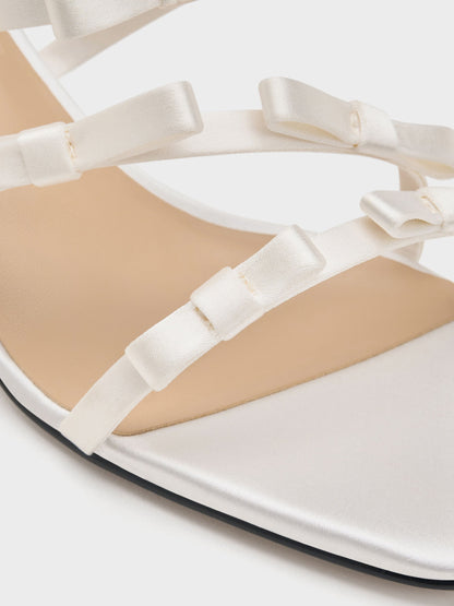 CHARLES & KEITH Best Seller | Jessy Bow Heeled Sandals - White