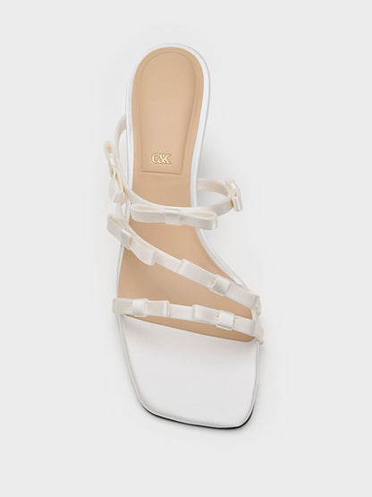 CHARLES & KEITH Best Seller | Jessy Bow Heeled Sandals - White