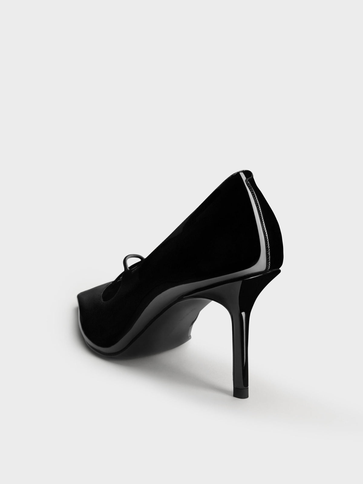 CHARLES & KEITH Recommended | Patent Crossover Pointed Pumps - Black Patent