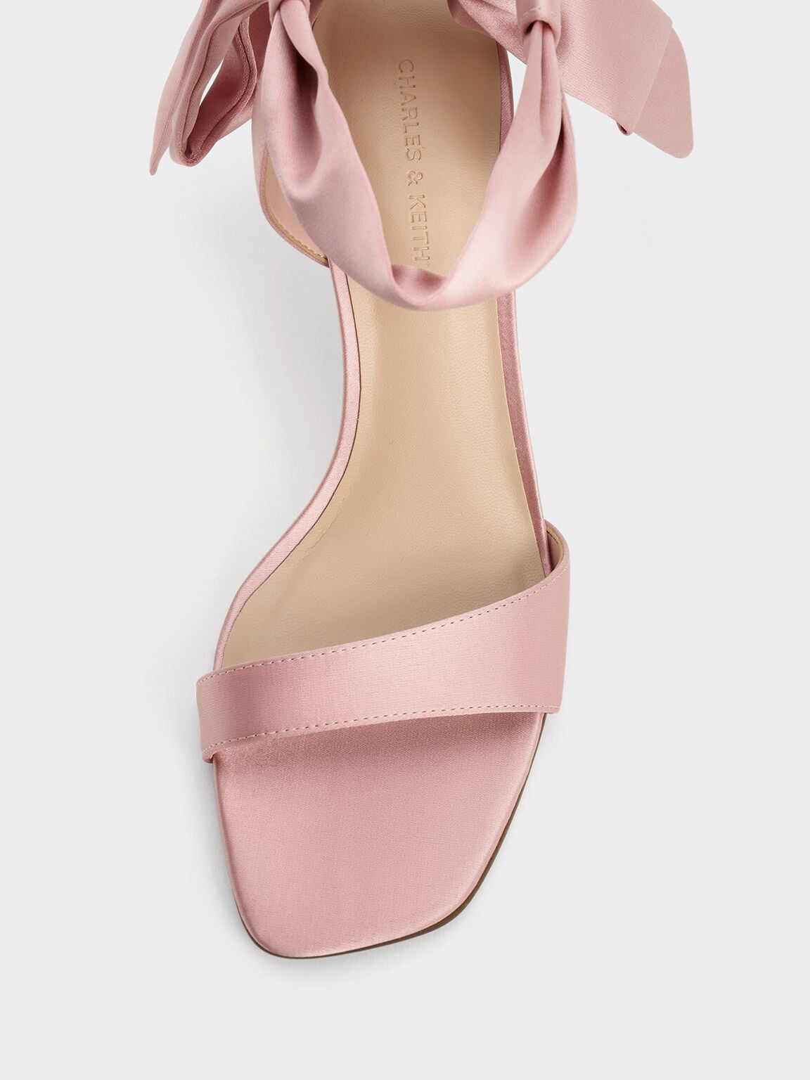 CHARLES & KEITH Popular | Eliana Satin Tie-Around Heeled Sandals - Pink