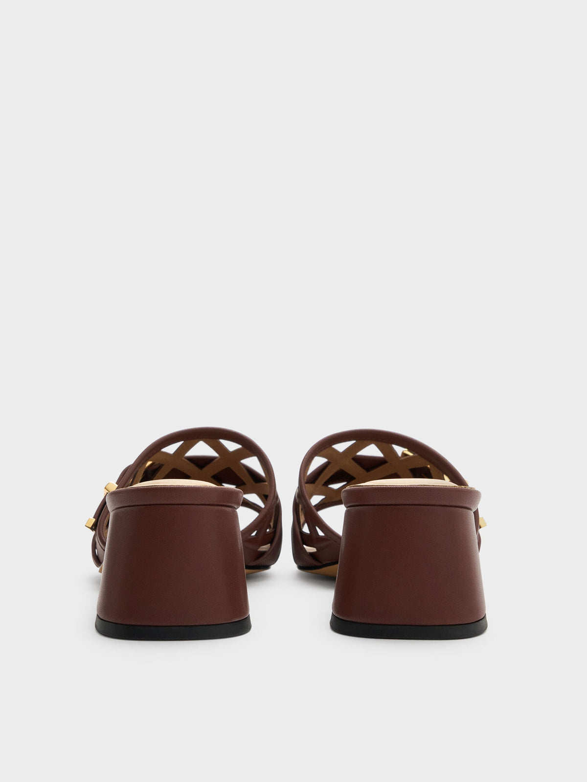 CHARLES & KEITH Best Price | Whitney Leather Cut-Out Heeled Mules - Brown