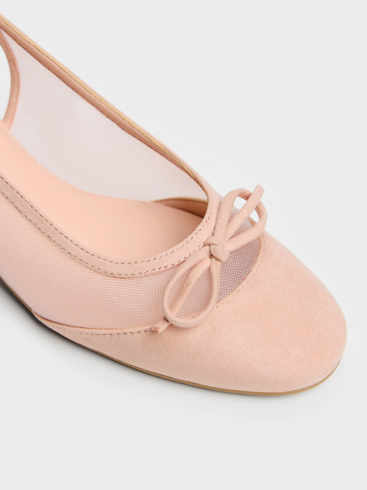 CHARLES & KEITH Latest | Mulligan Mesh Bow Slingback Pumps - Blush