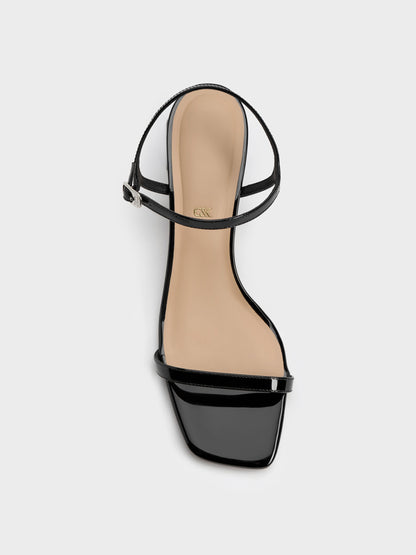 CHARLES & KEITH Everyday | Emmaline Patent Leather Crystal Sandals - Black Patent