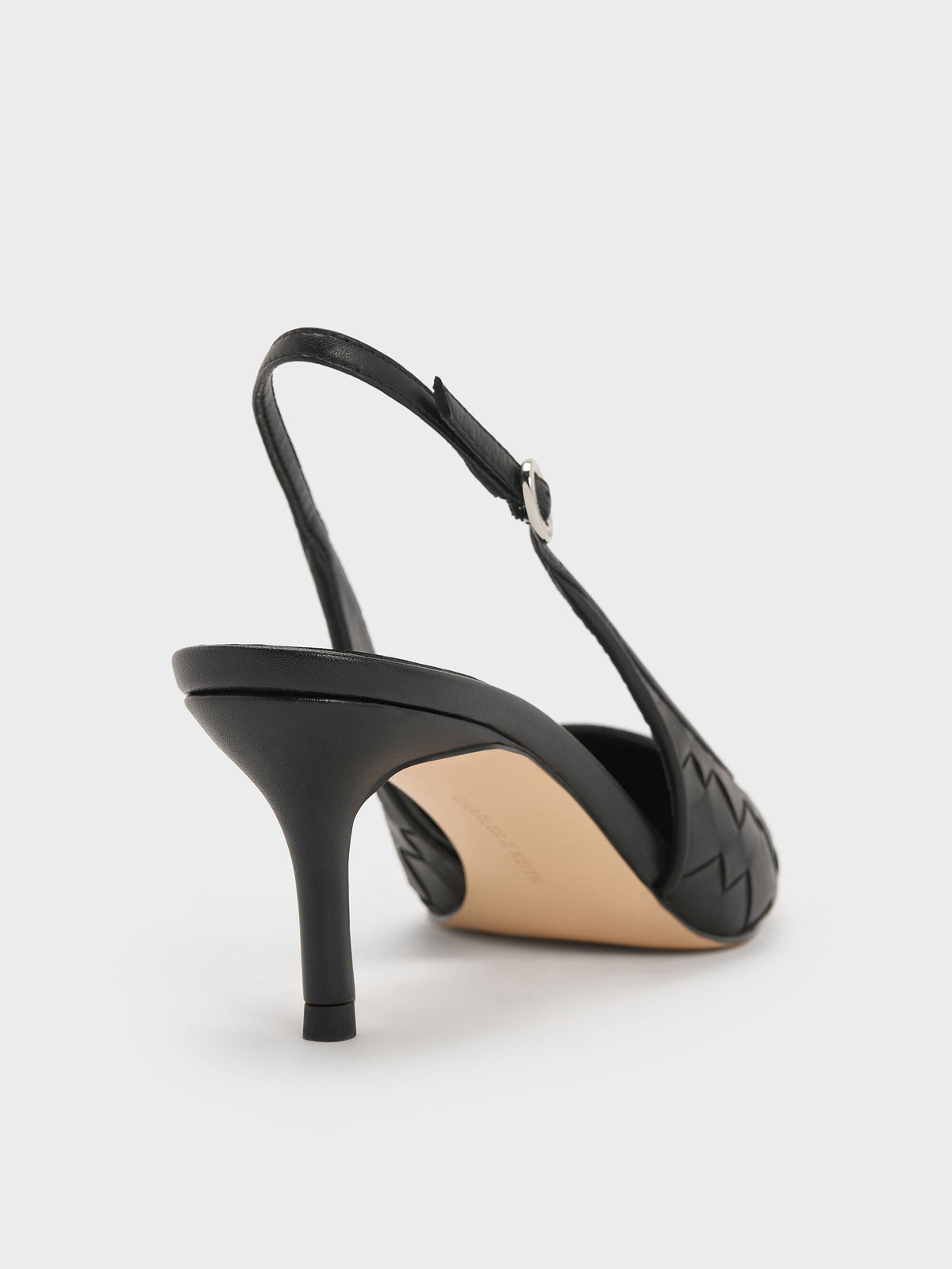 CHARLES & KEITH Essential | Ivette Woven Pointed Slingback Pumps - Black