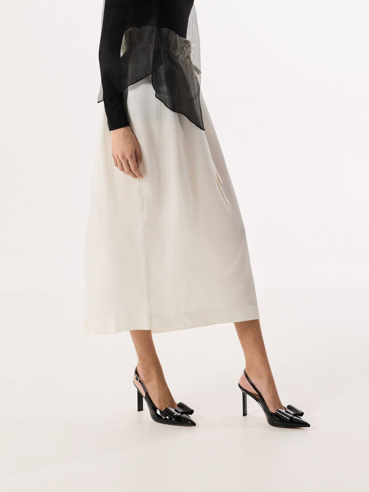 CHARLES & KEITH New | Lu Patent Leather Bow Slingback Pumps - Black Patent