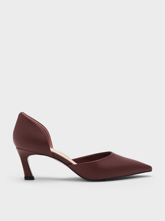 CHARLES & KEITH Essential | Kerra Pointed D'Orsay Pumps - Burgundy