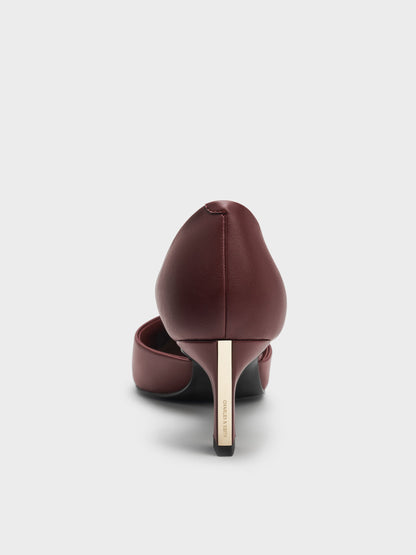 CHARLES & KEITH Essential | Kerra Pointed D'Orsay Pumps - Burgundy