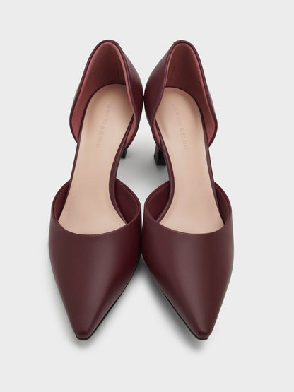 CHARLES & KEITH Essential | Kerra Pointed D'Orsay Pumps - Burgundy