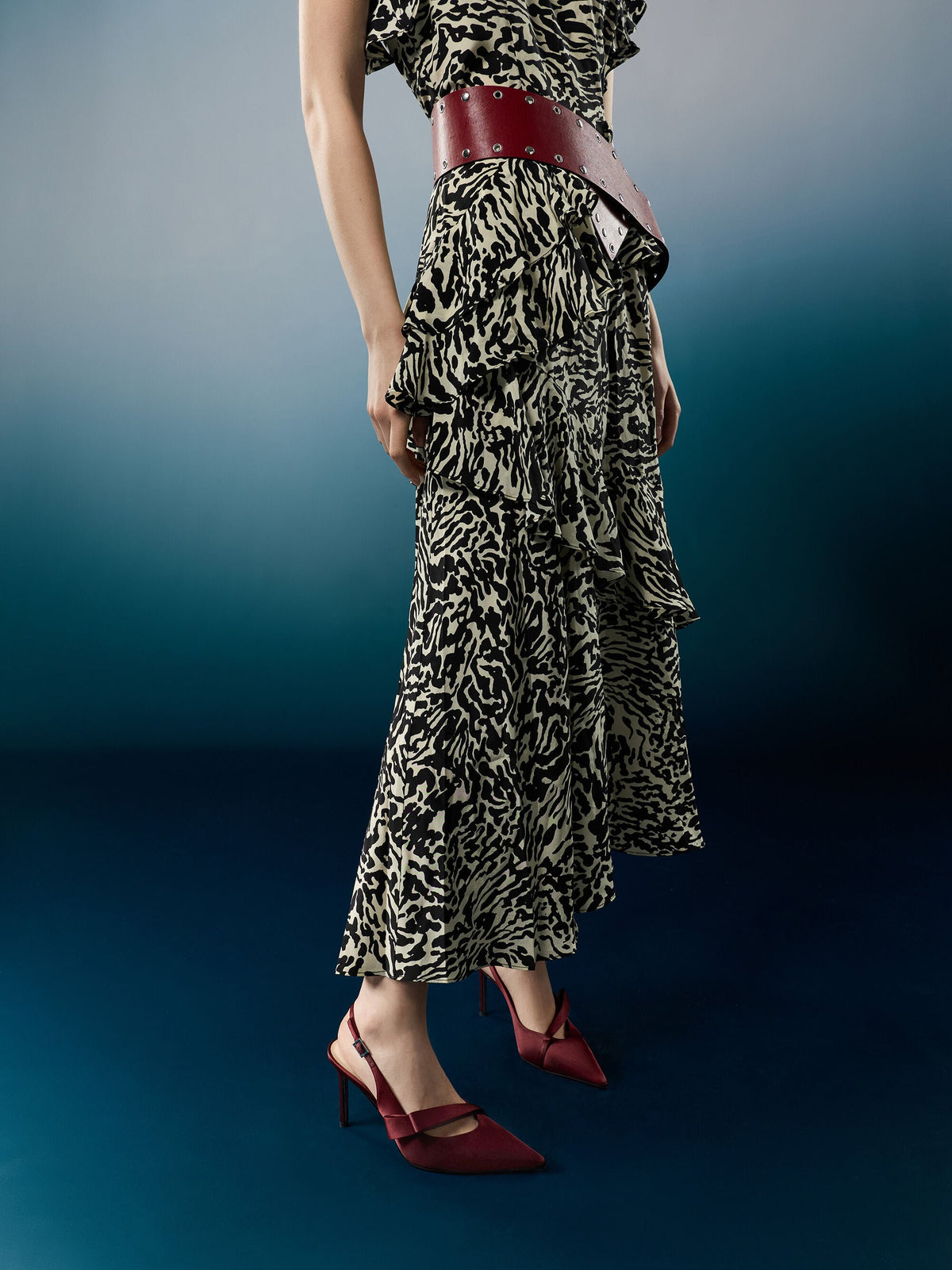 CHARLES & KEITH Exclusive | Satin Pleated-Strap Slingback Pumps - Red
