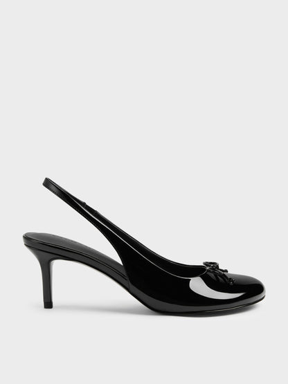 CHARLES & KEITH Best Price | Imani Patent Asymmetric Slingback Pumps - Black Patent