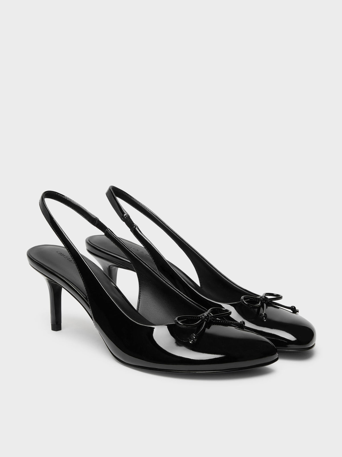 CHARLES & KEITH Best Price | Imani Patent Asymmetric Slingback Pumps - Black Patent