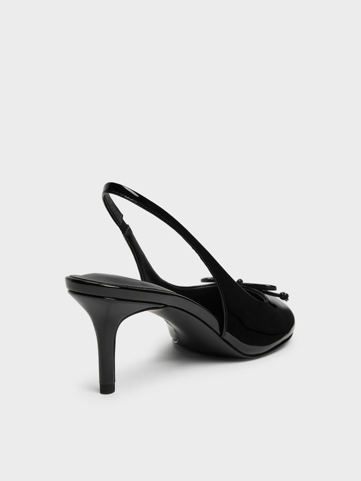 CHARLES & KEITH Best Price | Imani Patent Asymmetric Slingback Pumps - Black Patent
